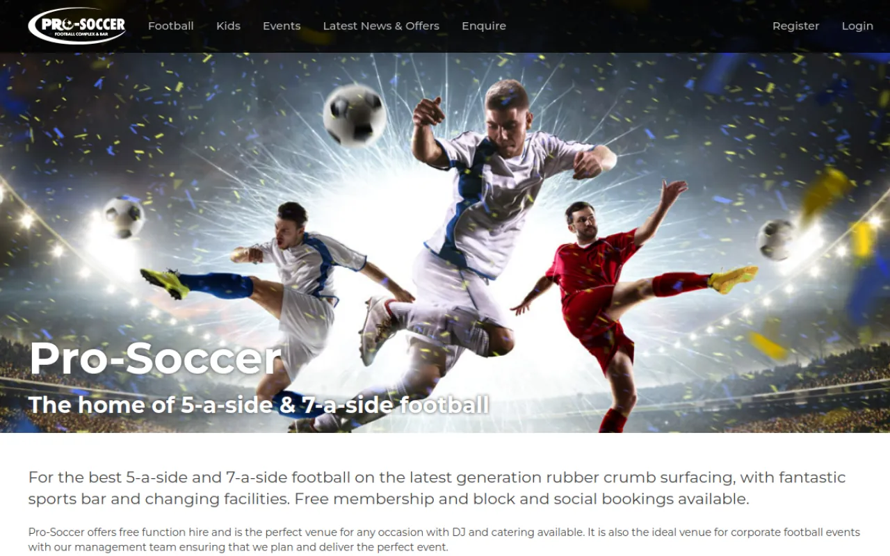 Website and booking system for Pro-Soccer