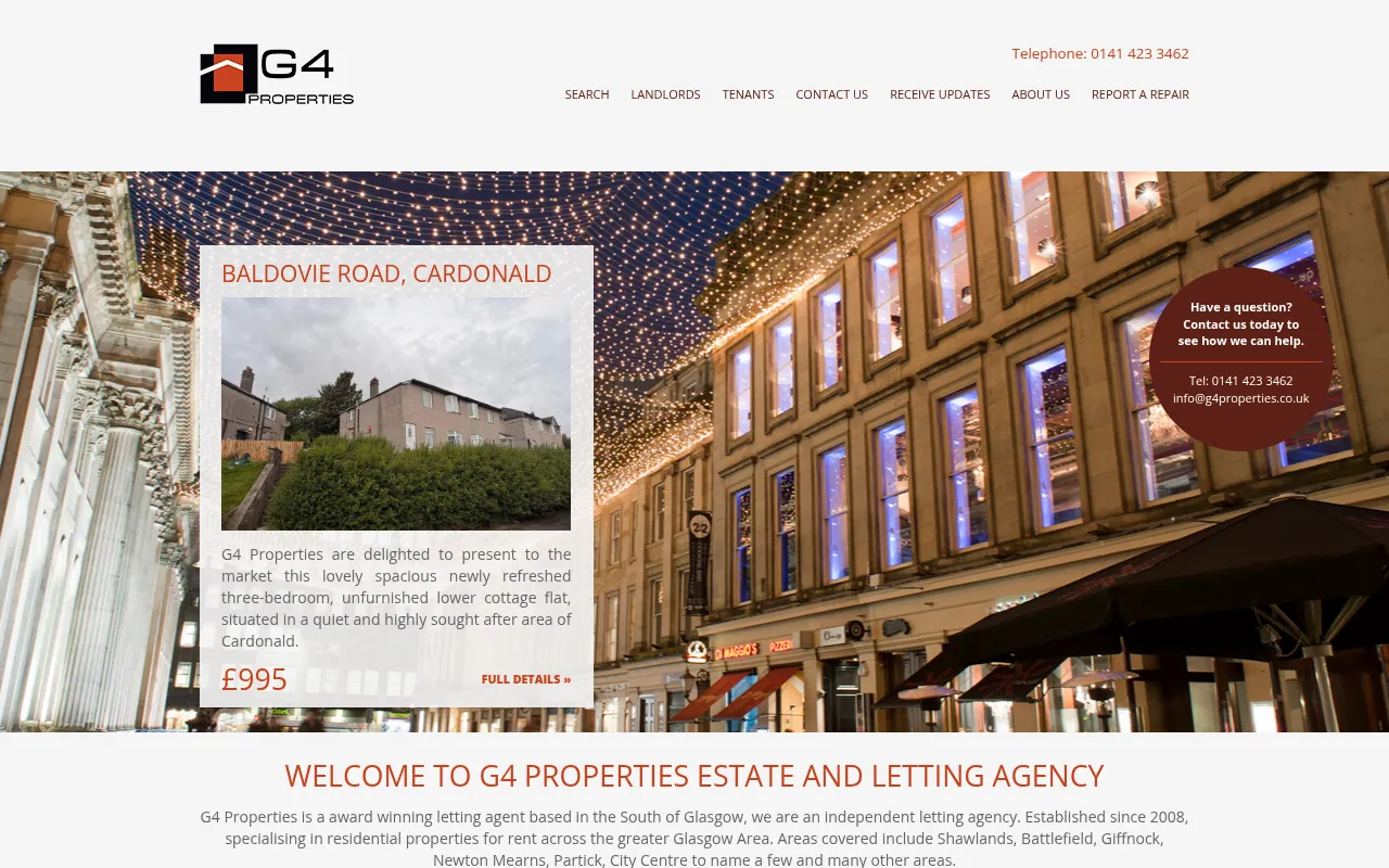 Letting agency website for G4 Properties